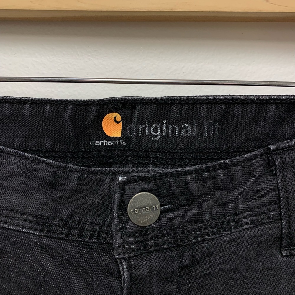 Carhartt Original Fit Jasper Bootcut Jeans Size 14 Regular Black Stretch 100649 - Picture 6 of 11